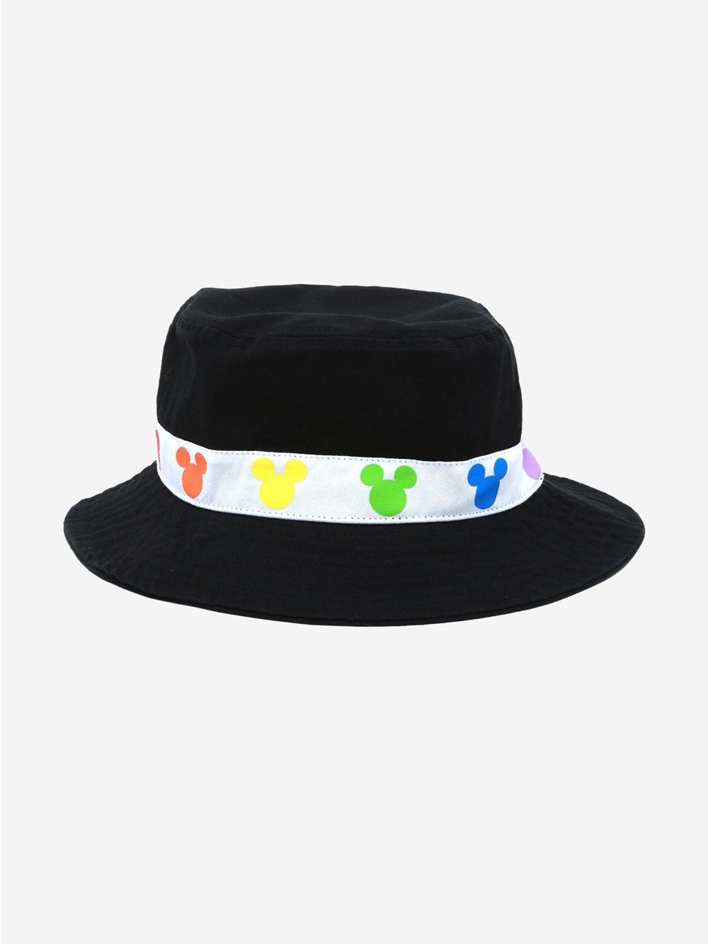Black Bucket Hat with Rainbow Mickey Mouse